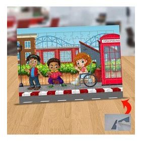 134494 Kaldırımda Yaramaz Çocuklar 99 Parça Puzzle Yapboz Tablo