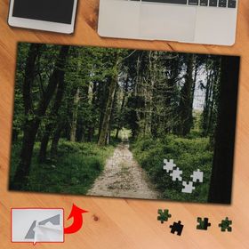 134545 Ağaçlı Çimenli Yol 240 Parça Puzzle Yapboz Tablo