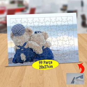 1357281 Sahilde Sarılan Ayıcıklar 99 Parça Puzzle Yapboz Tablo