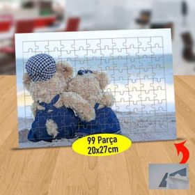1357281 Sahilde Sarılan Ayıcıklar 99 Parça Puzzle Yapboz Tablo