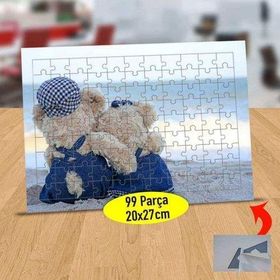 1357281 Sahilde Sarılan Ayıcıklar 99 Parça Puzzle Yapboz Tablo
