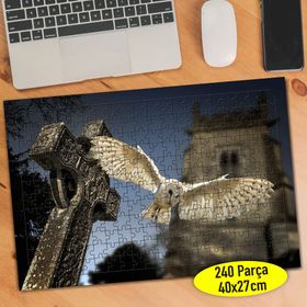 13662 Havada Süzülen Beyaz Baykuş 240 Parça Puzzle Yapboz