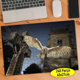 13662 Havada Süzülen Beyaz Baykuş 240 Parça Puzzle Yapboz