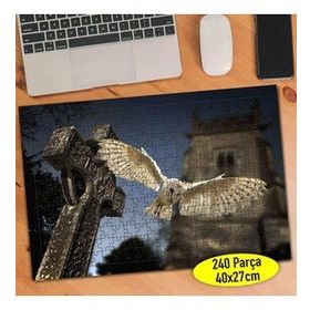 13662 Havada Süzülen Beyaz Baykuş 240 Parça Puzzle Yapboz