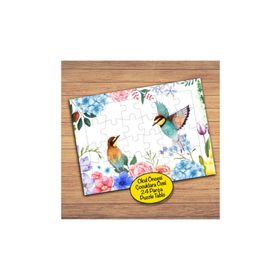 137 Çiçekler Arasında Minik Kuşlar Çocuklara Özel Puzzle Yapboz Tablo