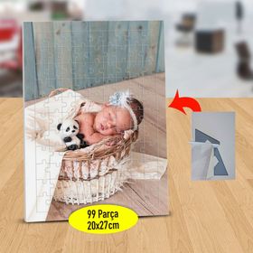 137 Sepetin İçinde Uyuyan Bebek 99 Parça Puzzle Yapboz Tablo