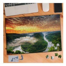 138 Kızıl Gökyüzü ve Sisli Doğa 240 Parça Puzzle Yapboz Tablo