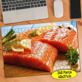 1393095 Somon Balığı Sunumu Yiyecek 240 Parça Puzzle Yapboz