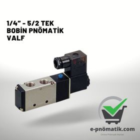 1/4-5/2 Tek Bobin Pnömatik Valf