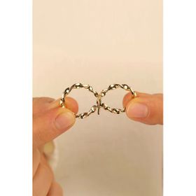 14 Ayar 2 cm Kıvrımlı Halka Altın Küpe