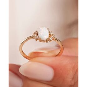 14 Ayar Altın Aura Opal Yüzük
