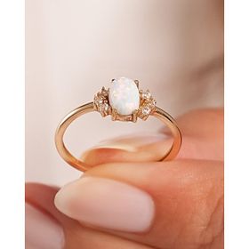 14 Ayar Altın Aura Opal Yüzük