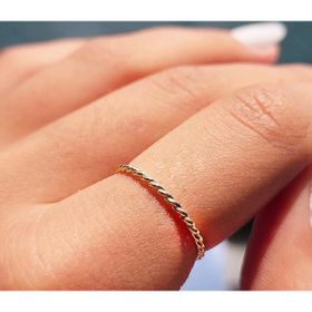14 Ayar Altın Burgu İnce Minimal Evlilik Alyansı