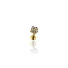 14 Ayar Altın Kare Tragus Küpe