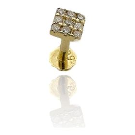 14 Ayar Altın Kare Tragus Küpe