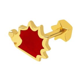 14 Ayar Altın Kırmızı Tragus Küpe