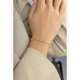 14 Ayar Altın Sarı ve Gümüş Renkli Bileklik