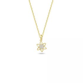 14 Ayar Altın Taşlı Çiçek Kolye 1.7 gr