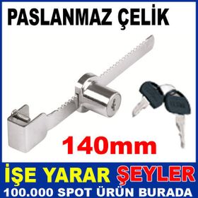 140 mm Paslanmaz Çelik Sürgülü Vitrin Cam Kilidi