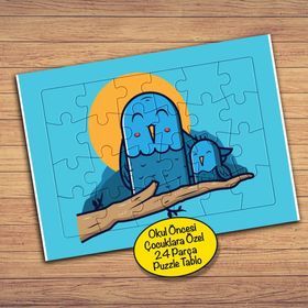 140PZ Gülümseyen Kuşlar Çocuklara Özel Puzzle Yapboz Tablo