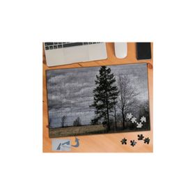 141 Bulutlu Gökyüzü Çam Ağaçları 240 Parça Puzzle Yapboz Tablo
