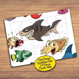 14104 Farklı Balıklar Denizaltı Çocuklara Özel Puzzle Yapboz Tablo