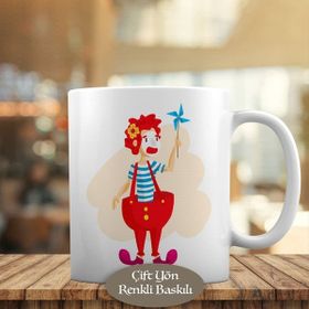 1416-1114 Rüzgar Gülü Olan Palyaço Kupa Bardak