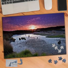 142 Akşam Üstü Gün Batımı Manzarası 240 Parça Puzzle Yapboz Tablo