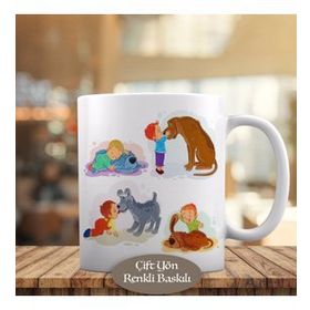 1441-158 Köpeğini Seven Küçük Çocuk Kupa Bardak