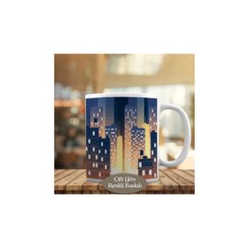 1441-2355 Şehirdeki Bina Işıkları Kupa Bardak