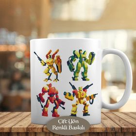 1441-2535 Renkli Robotlar Kupa Bardak