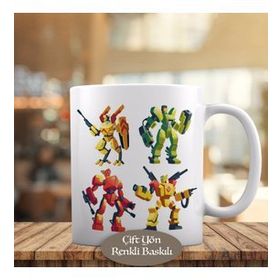 1441-2535 Renkli Robotlar Kupa Bardak