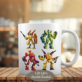 1441-2535 Renkli Robotlar Kupa Bardak