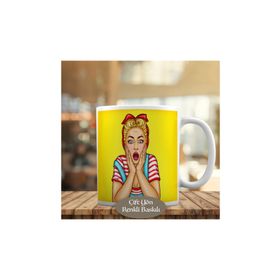 1441-311 Şaşkın Kadın Pop Art Kupa Bardak