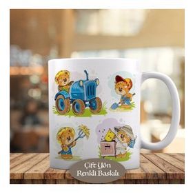 1441-575 Çalışkan Çiftçi Ayıcık Kupa Bardak