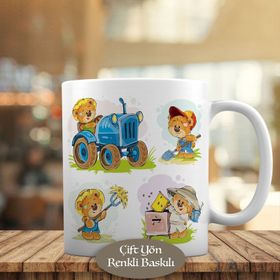 1441-575 Çalışkan Çiftçi Ayıcık Kupa Bardak