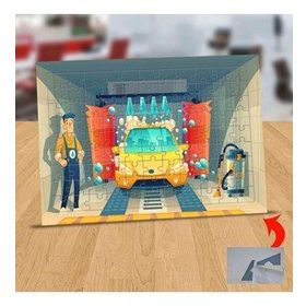 14411911 Oto Yıkama İllüstrasyon 99 Parça Puzzle Yapboz Tablo