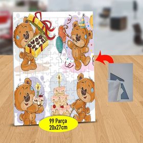 1441196 Doğum Günü Kutlayan Ayıcık 99 Parça Puzzle Yapboz Tablo