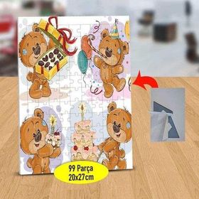 1441196 Doğum Günü Kutlayan Ayıcık 99 Parça Puzzle Yapboz Tablo