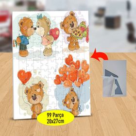 1441197 Sevgi Dolu Mutlu Ayıcık 99 Parça Puzzle Yapboz Tablo