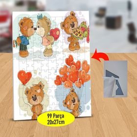 1441197 Sevgi Dolu Mutlu Ayıcık 99 Parça Puzzle Yapboz Tablo