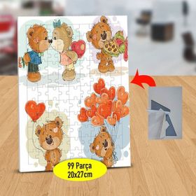 1441197 Sevgi Dolu Mutlu Ayıcık 99 Parça Puzzle Yapboz Tablo