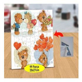 1441197 Sevgi Dolu Mutlu Ayıcık 99 Parça Puzzle Yapboz Tablo