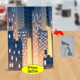 14412355 Şehirde Işıklı Binalar 99 Parça Puzzle Yapboz Tablo