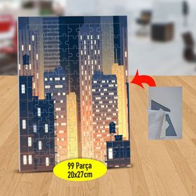 14412355 Şehirde Işıklı Binalar 99 Parça Puzzle Yapboz Tablo