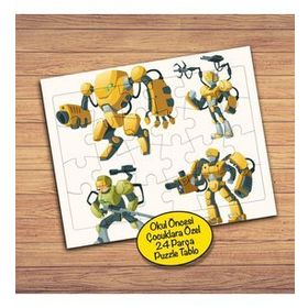 14412534 Sarı Robotlar 24 Parça Çocuklara Özel Yapboz Tablo