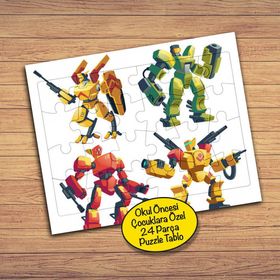 14412535 Çılgın Robotlar 24 Parça Çocuklara Özel Yapboz Tablo