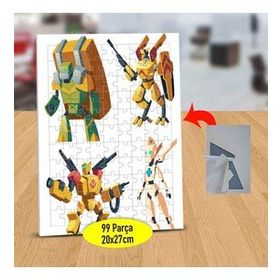 14412683 Güçlü Renkli Robotlar 99 Parça Puzzle Yapboz Tablo