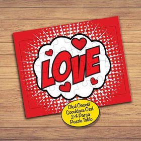 1441462 Pop Art LOVE Yazılı 24 Parça Çocuklara Özel Yapboz Tablo