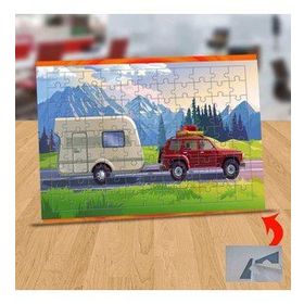 144178 Gezgin Karavanlı Araba 99 Parça Puzzle Yapboz Tablo